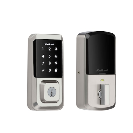 Kwikset Halo Wi-Fi Enabled Smart Lock Deadbolt with Touchscreen and SmartKey Backup Satin Nickel Finish 939WIFITSCR-15S